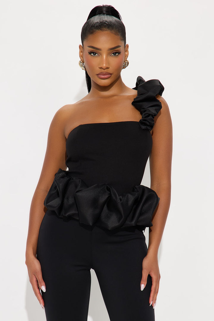 Wilma Ruffle Top - Black