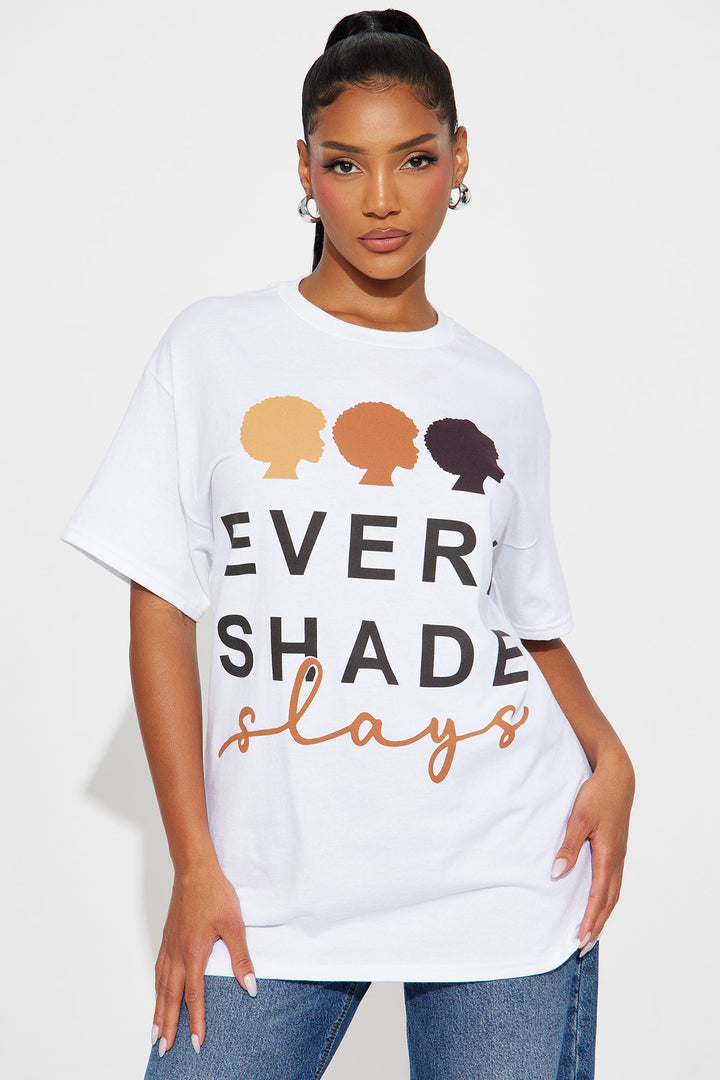 Every Shade Slays Oversize Tee - White