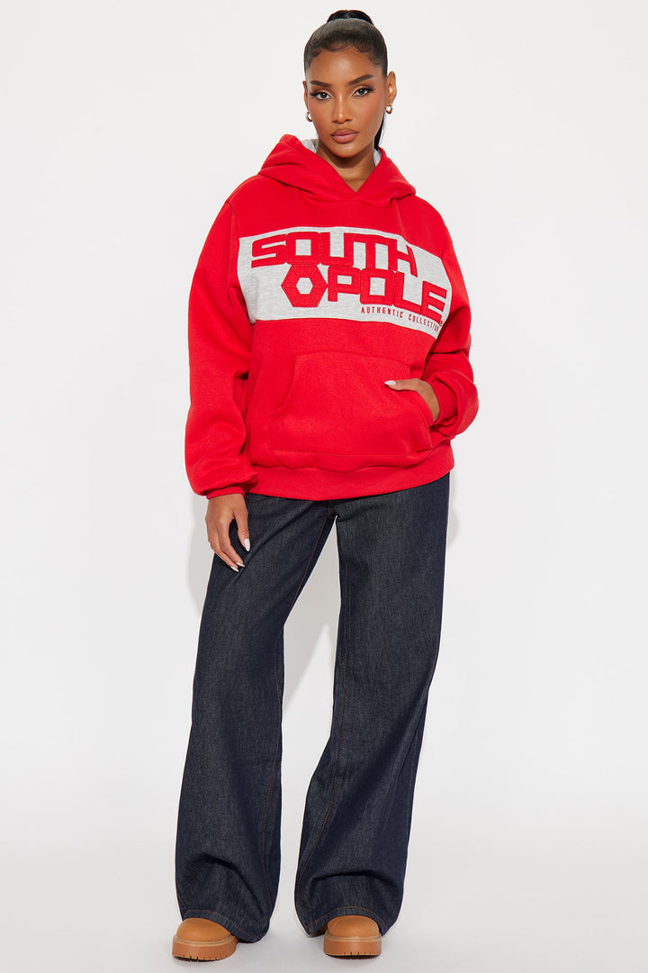 Southpole Signature Oversized Hoodie - Red