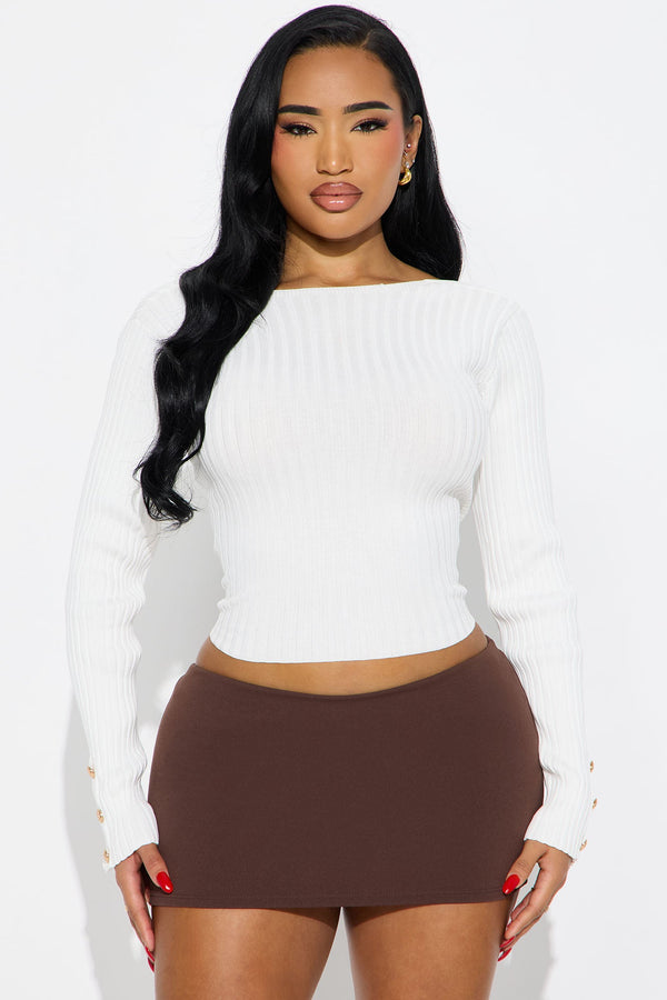 Sweet Revenge Backless Sweater Top - Ivory