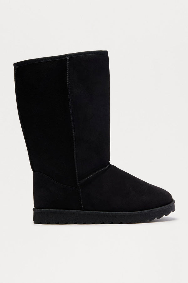 Frossie Faux Suede Boots - Black