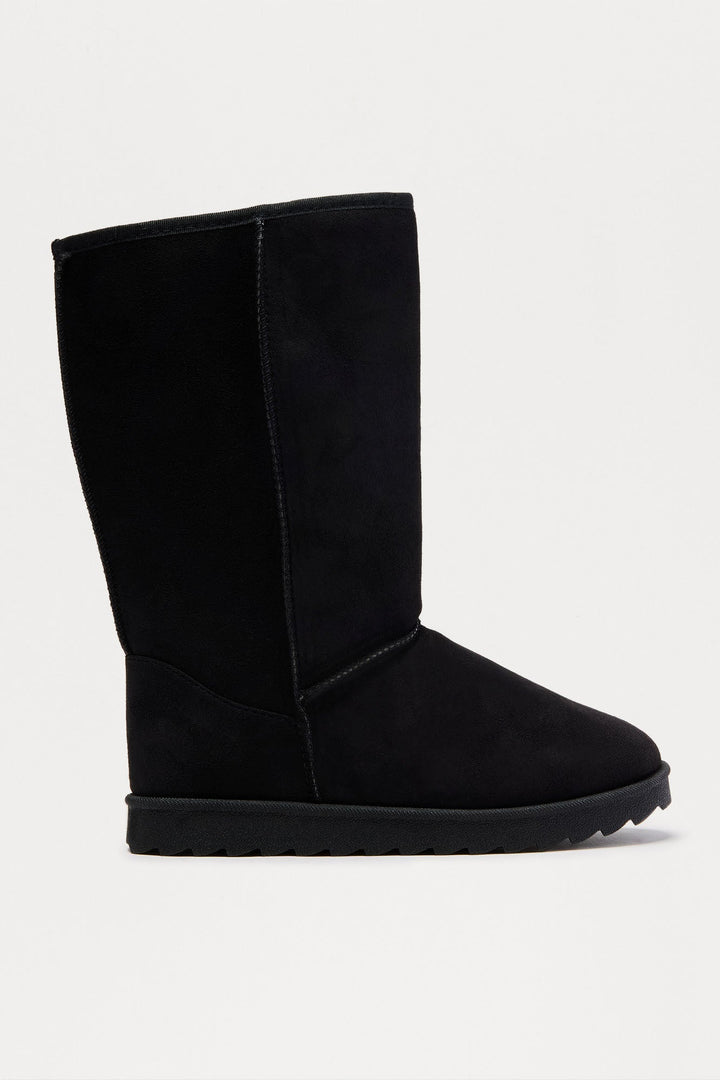 Frossie Faux Suede Boots - Black