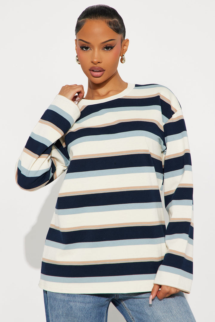 Katie Long Sleeve Tshirt - Blue/combo
