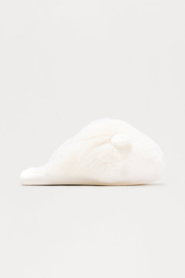 Fifi Faux Fur Slippers - White