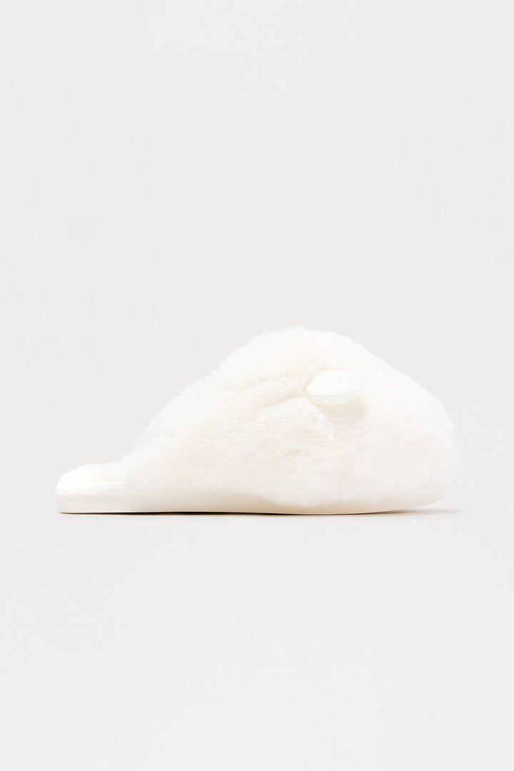 Fifi Faux Fur Slippers - White