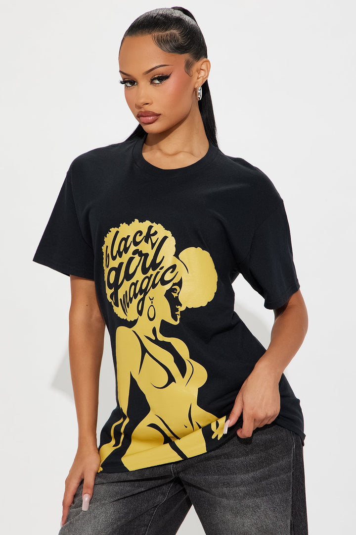 Black Girl Magic Oversize Tee - Black