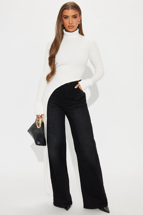 Pull Me In Asymmetrical Sweater - Ivory