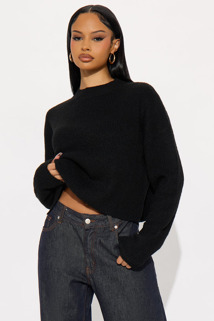 Toasty Mock Neck Sweater - Black