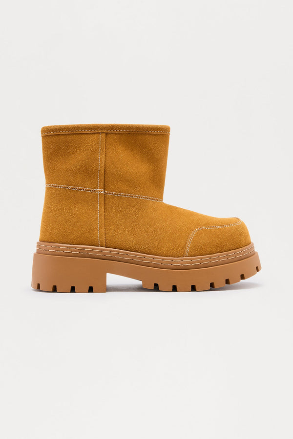 Illinois Faux Suede Booties - Camel
