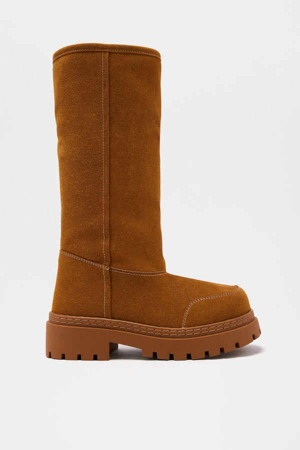 Torria Faux Suede Boots - Camel