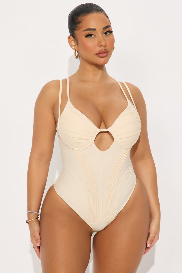 Signature Class Corset Bodysuit - Cream