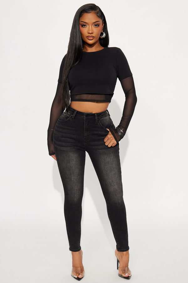In Forme Ankle Skinny Jeans - Black Wash