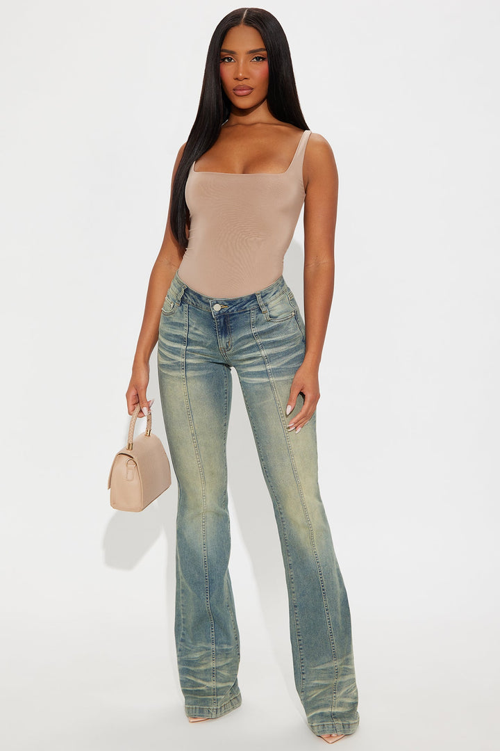 Tall Paris Low Rise Stretch Flare Jeans - Vintage Wash