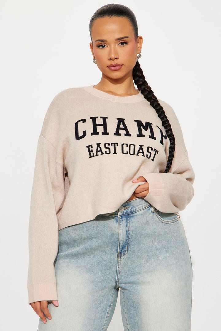 East Coast Champ Sweater - Taupe/combo