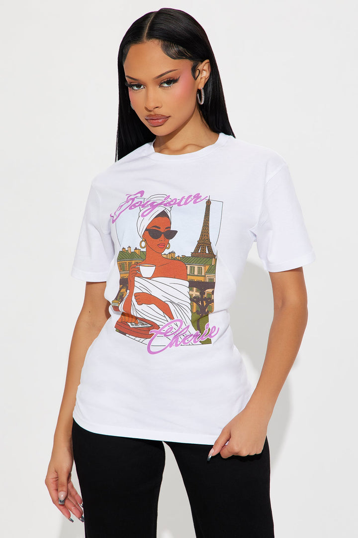 Bonjour Cherie Tee - White