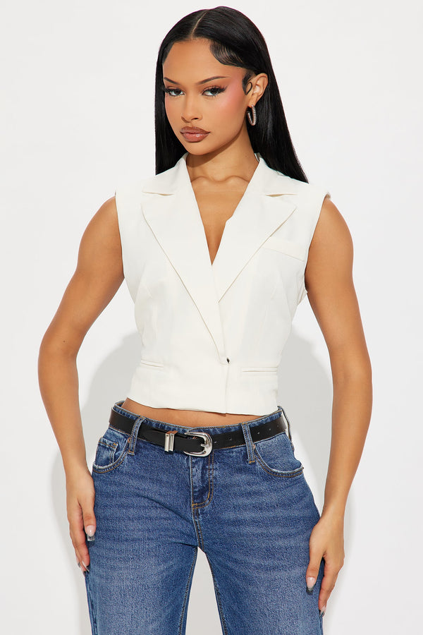 Worth The Investment Vest Top - Cream