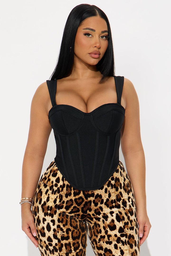 Cece Bandage Corset Top - Black