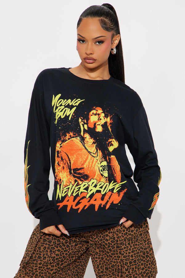 Youngboy Never Broke Again Long Sleeve Tee - Black