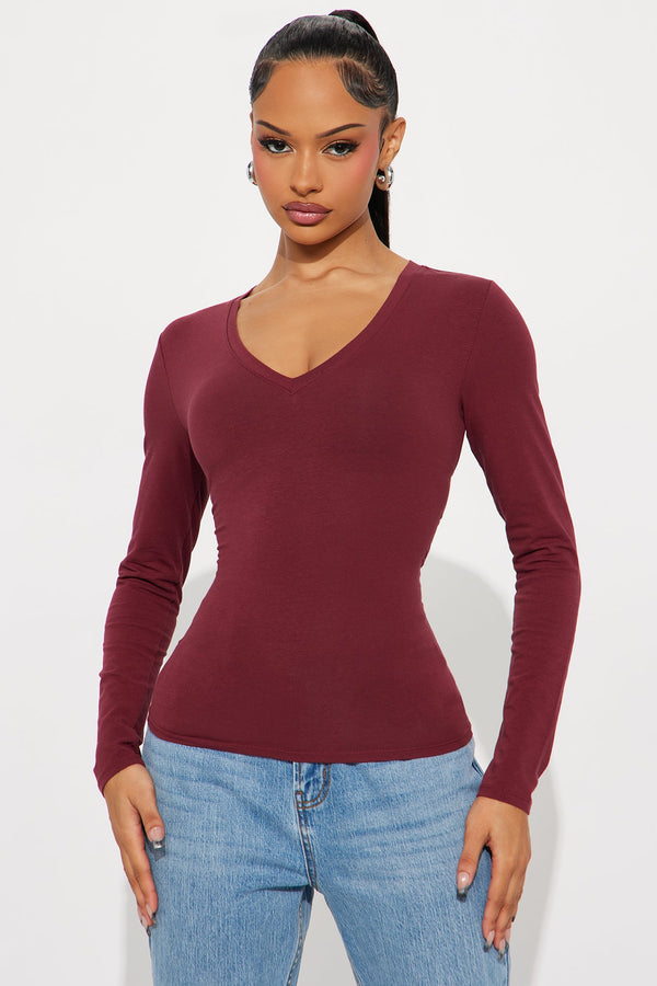 Nara Long Sleeve Top - Sangria