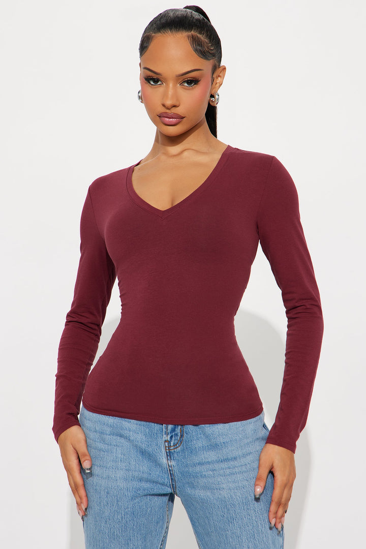 Nara Long Sleeve Top - Sangria
