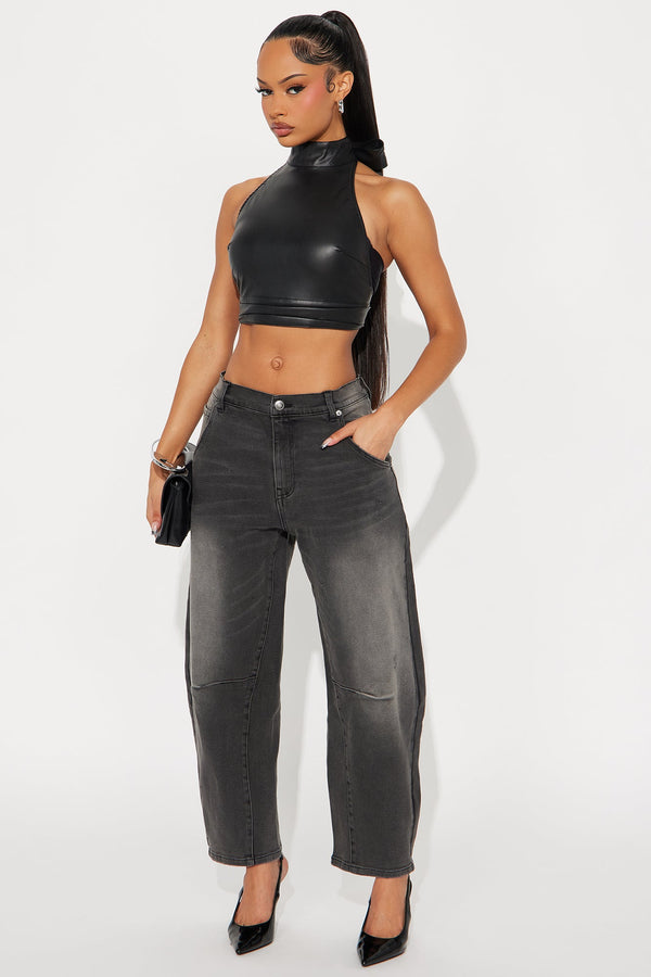 Bailey Horseshoe Leg Jeans - Black Wash