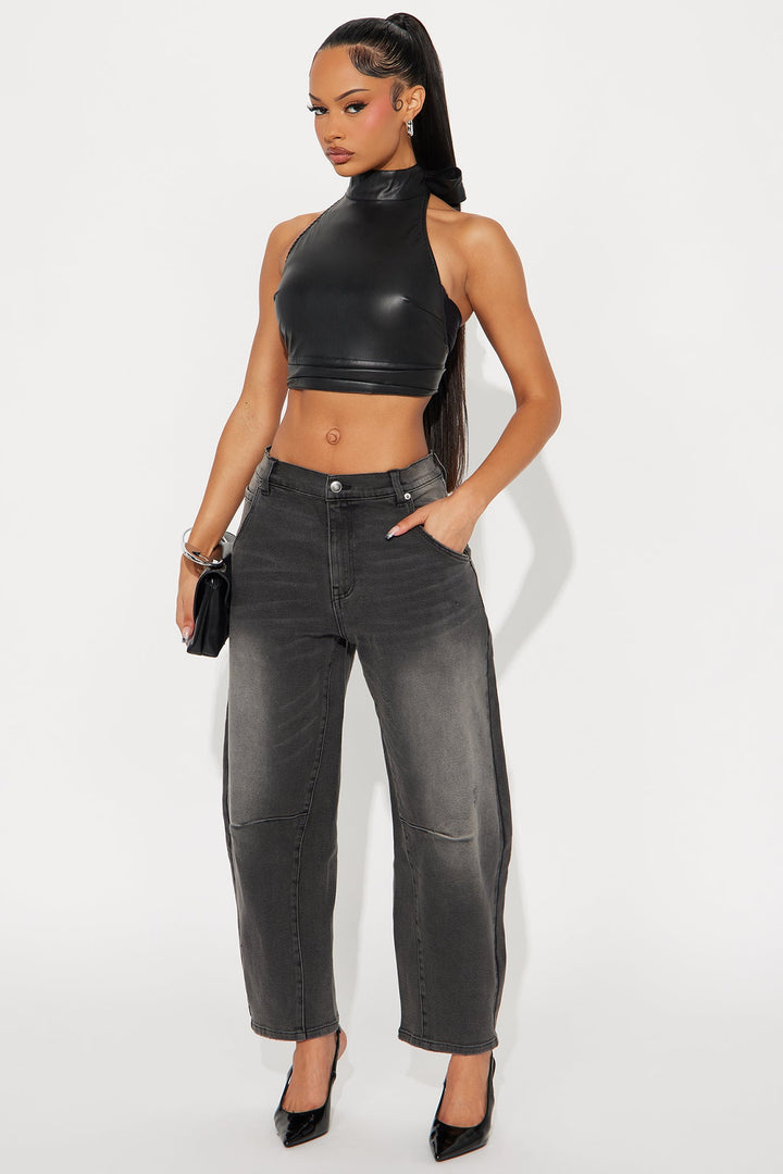 Bailey Horseshoe Leg Jeans - Black Wash
