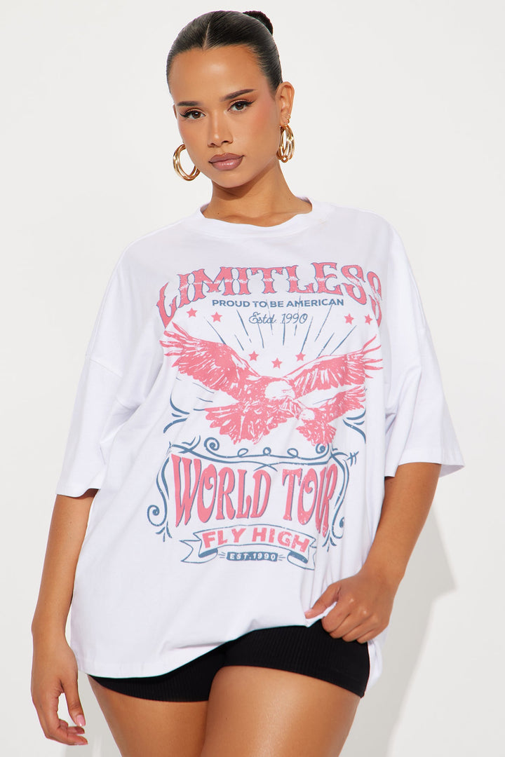 Limitless World Tour Oversize Tee - White