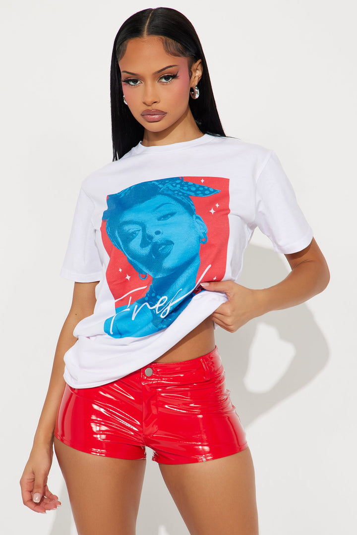 Fresh Gal Oversized Tee - White