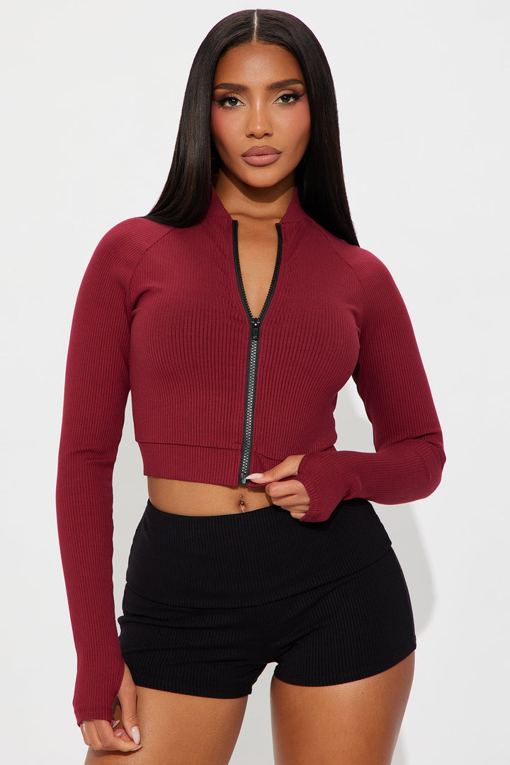 Kendall Snatched Top - Burgundy