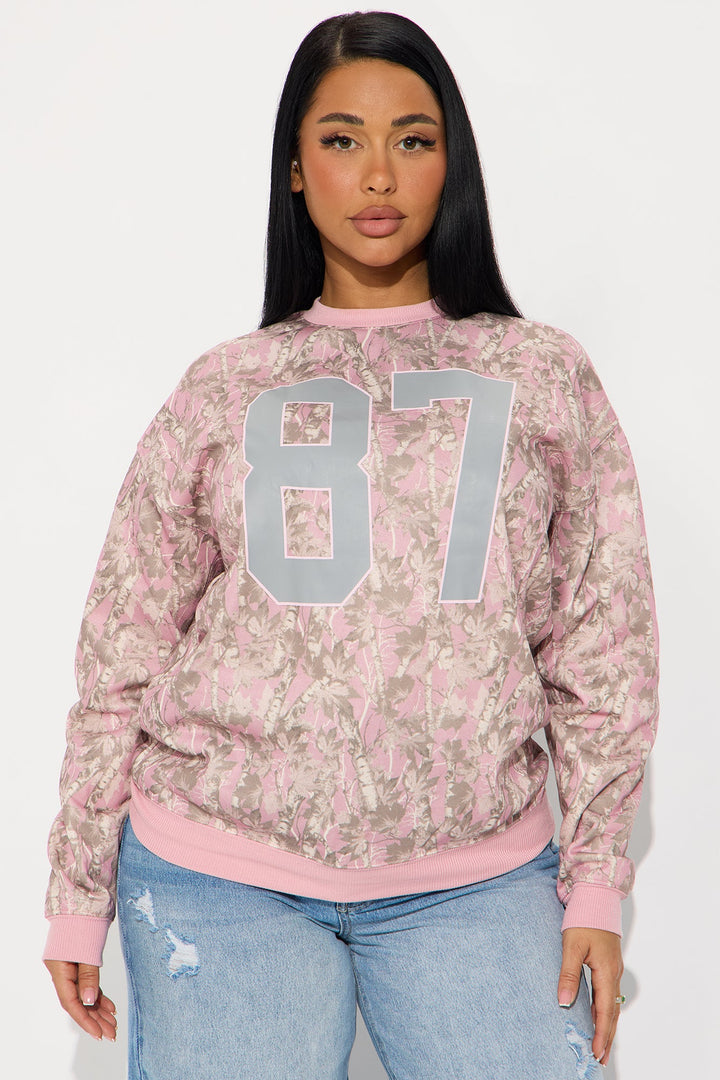 Pink Camo Number Crew Sweatshirt - Camouflage