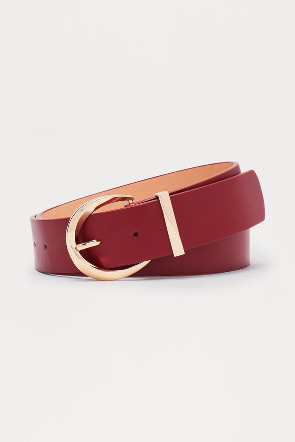 Clocked Out Belt - Burgundy
