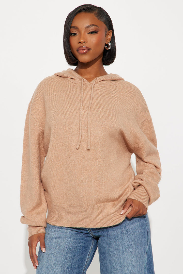 On Weekends Sweater Hoodie - Taupe