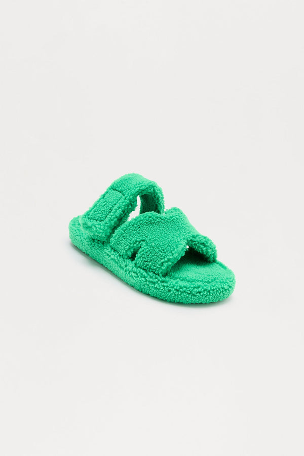 Isabelle Sherpa Slippers - Green