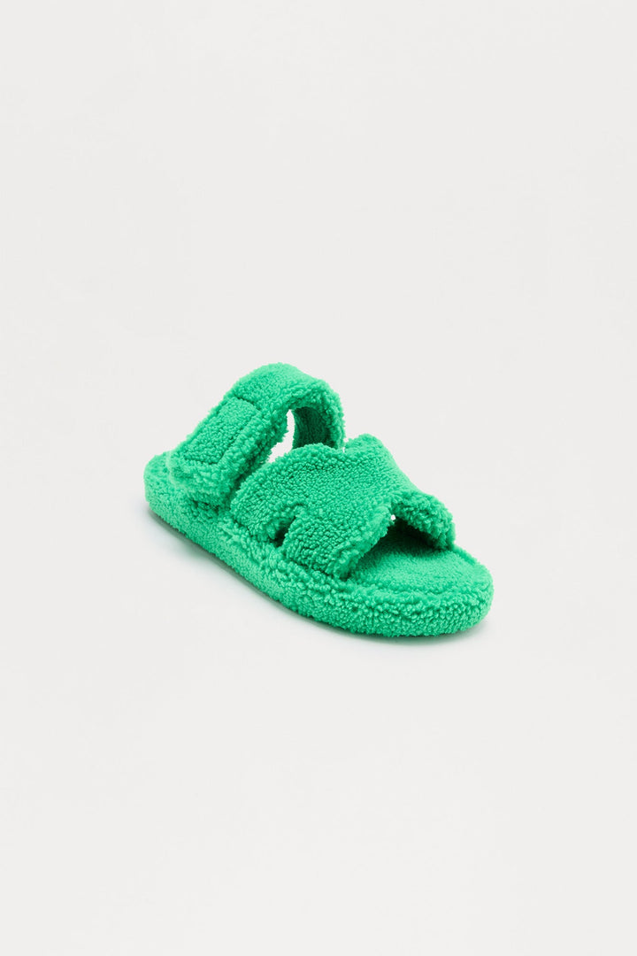 Isabelle Sherpa Slippers - Green