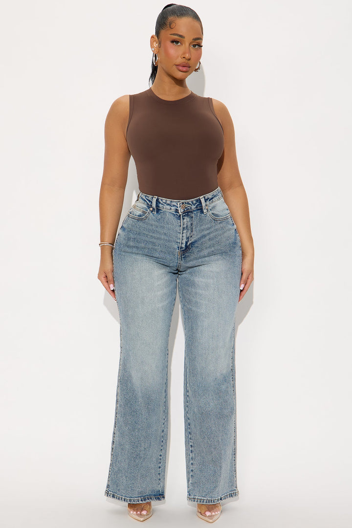 Newport Low Stretch Wide Leg Jeans - Light Wash