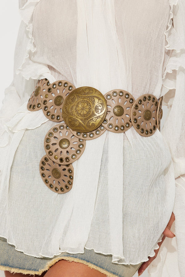 Flor Mandala Boho Belt - Taupe/combo