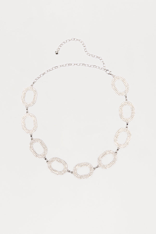 Wine Dine And Shine Chain Belt - Silver