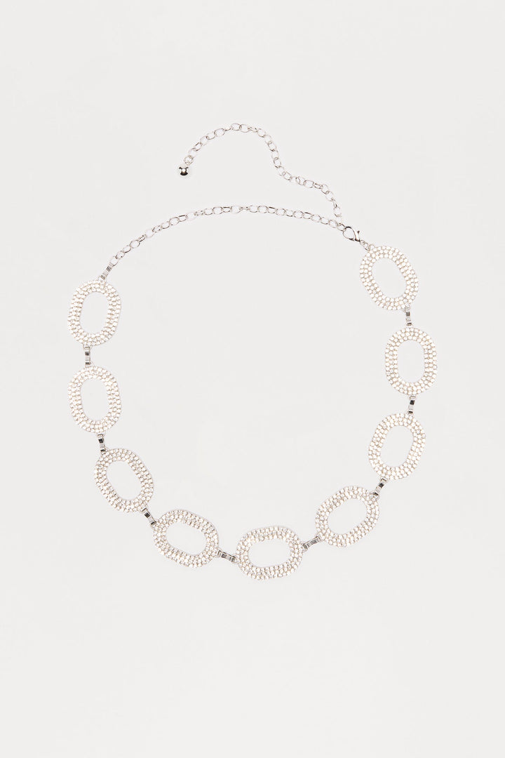 Wine Dine And Shine Chain Belt - Silver