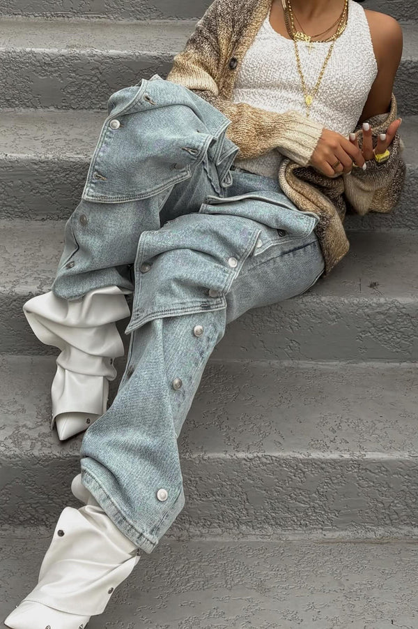 Sticking With It Stretch Straight Leg Jeans - Light Wash