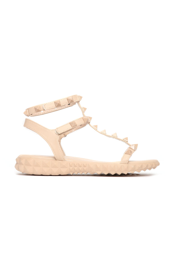 Lookin' Sharp Flat Sandal - Nude