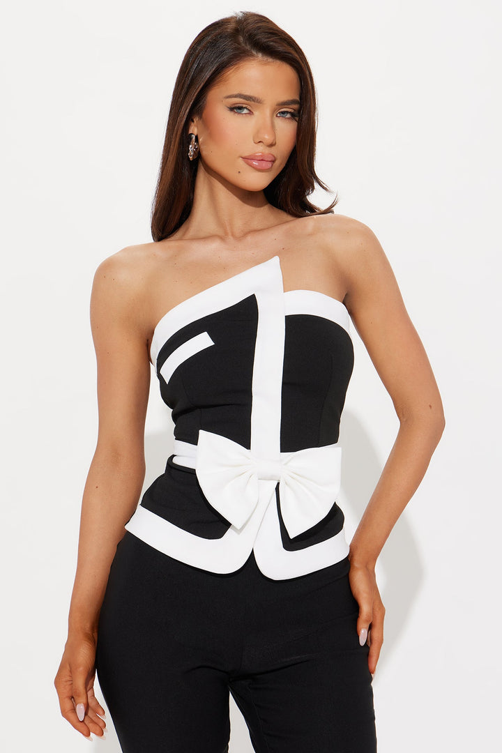 Brigitte Bow Tube Top - Black