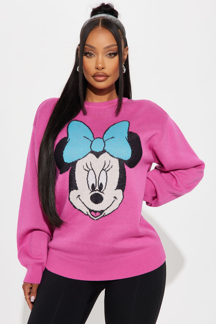Minnie Mouse Bow Sweater - Pink/combo