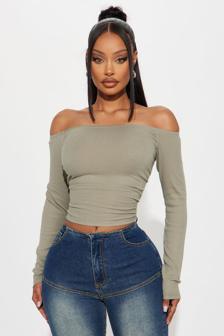 Genesis Off Shoulder Top - Olive