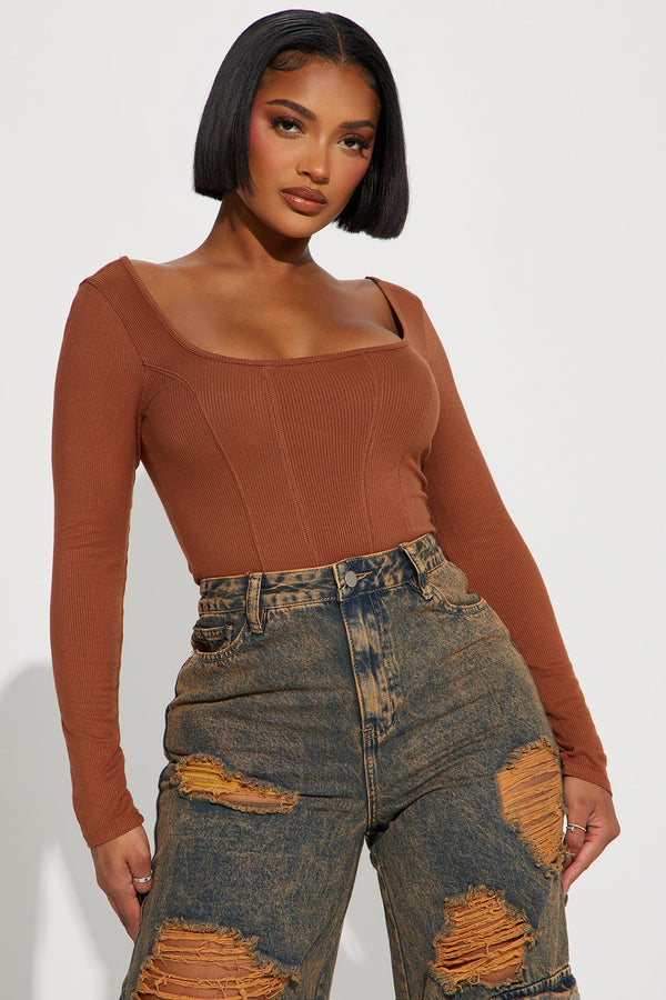 Have It All Long Sleeve Tee - Brown