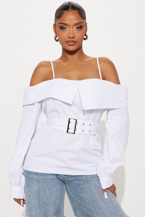 Aeryon Poplin Top - White