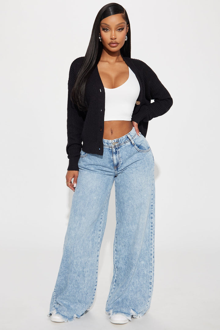 Indigo Low Rise Wide Leg Jeans - Light Wash