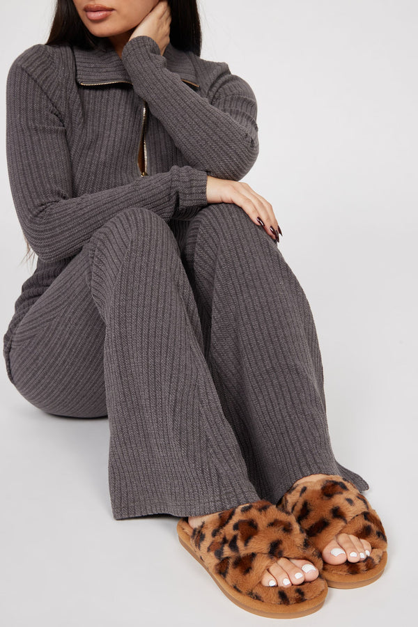 Ready To Be Comfy Slippers - Leopard