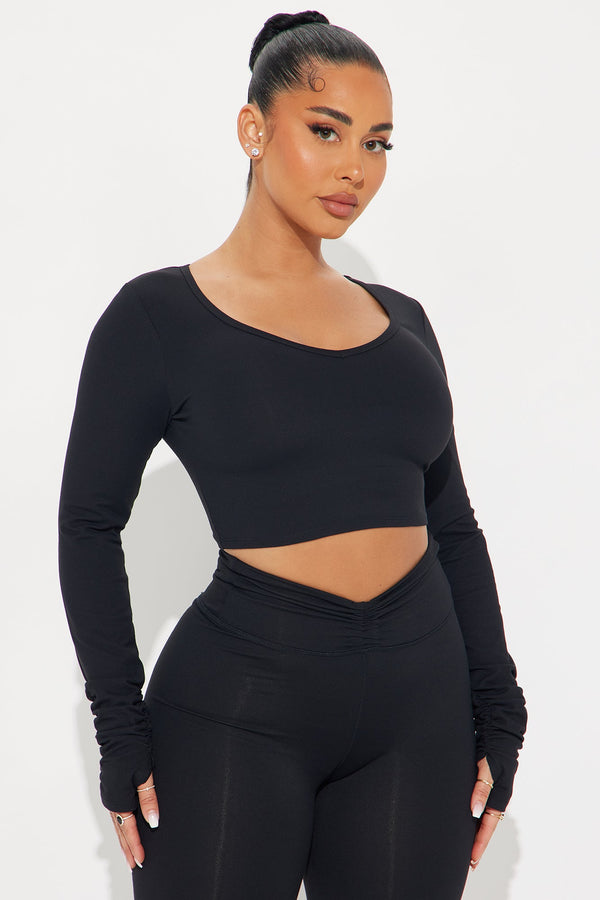 Barre Baddie Super Soft Active Top - Black
