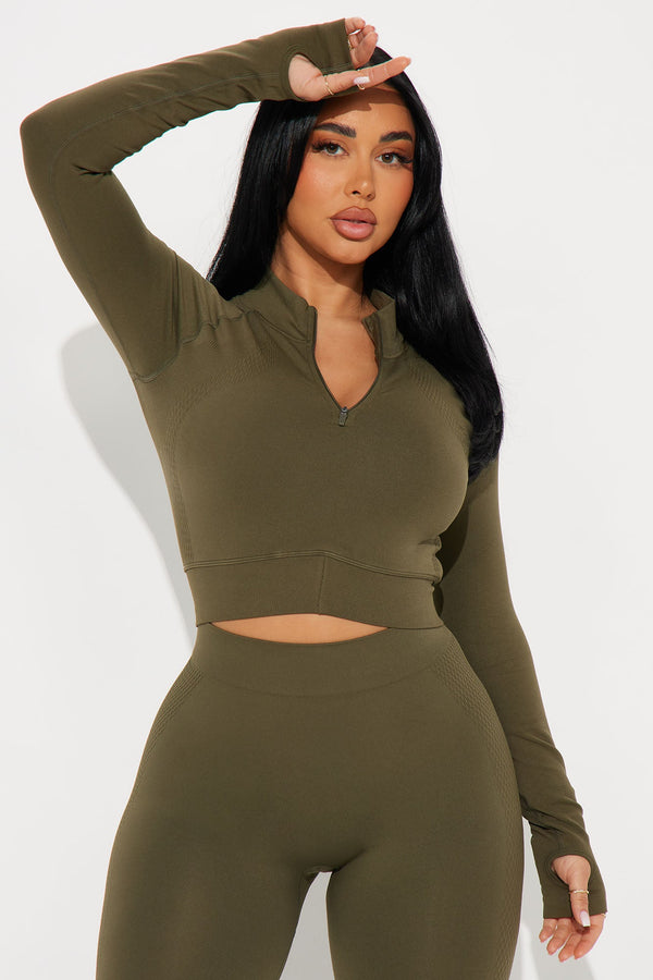 Cool Breeze Active Top - Olive