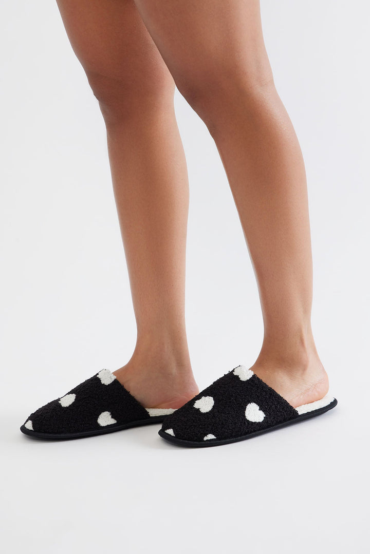 Heart To Heart Slippers - Black